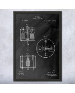 Nikola Tesla Arc Lamp Framed Patent Print
