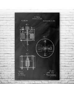 Nikola Tesla Arc Lamp Poster Patent Print
