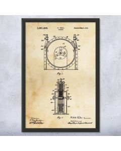 Nikola Tesla Turbine Framed Patent Print