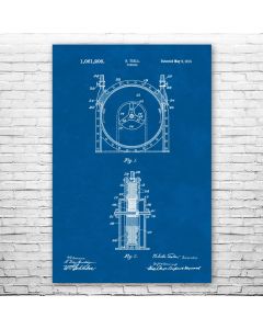 Nikola Tesla Turbine Poster Patent Print