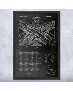 Street Traffic Interchange Framed Patent Print