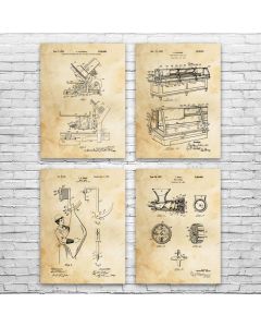 Butcher Shop Patent Prints Set of 4