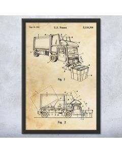 Garbage Truck Framed Patent Print