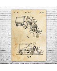 Garbage Truck Patent Print Poster