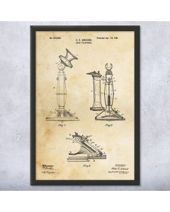 Desk Telephone Framed Patent Print