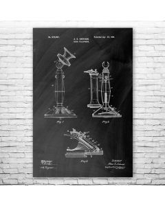 Desk Telephone Poster Patent Print