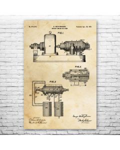 Westinghouse Rotary Motor Patent Print Poster