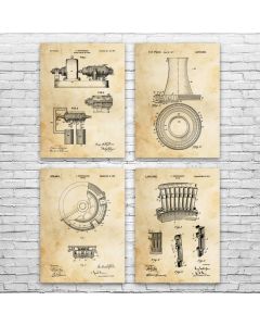 Power Plant Patent Posters Set of 4