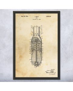 Aerial Bomb Framed Patent Print