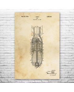 Aerial Bomb Poster Patent Print