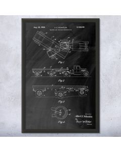 Flatbed Trailer Framed Patent Print