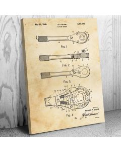 Ratchet Wrench Patent Canvas Print
