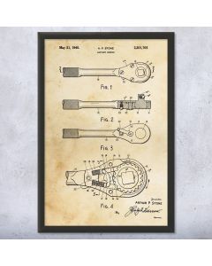 Ratchet Wrench Framed Patent Print