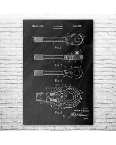 Ratchet Wrench Poster Patent Print