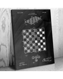 Checkers Board Patent Canvas Print