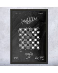 Checkers Board Patent Framed Print