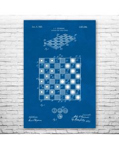 Checkers Board Poster Patent Print