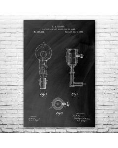 Edison Light Socket Poster Patent Print