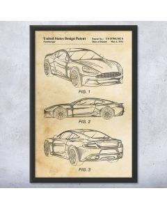 Vanquish Sports Car Framed Patent Print