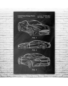 Vanquish Sports Car Poster Patent Print