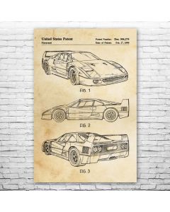 F40 Sports Car Poster Print