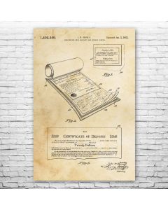 Certificate of Deposit Poster Patent Print