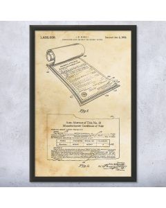 Car Title Patent Framed Print