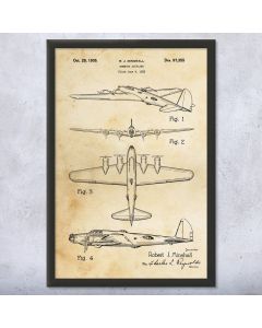 B-17 Bomber Framed Patent Print