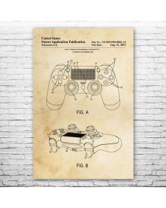 Video Game Controller Patent Print Poster