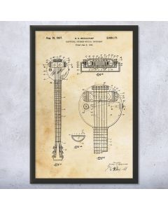 First Electric Guitar Patent Framed Print