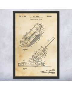 Howitzer Cannon Framed Patent Print