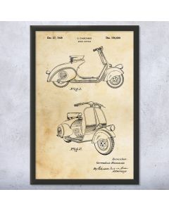 Moped Scooter Framed Patent Print