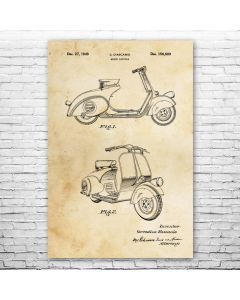 Moped Scooter Poster Patent Print