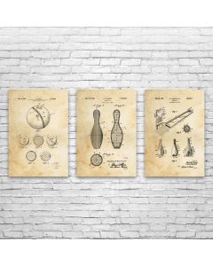 Bowling Patent Posters Set of 3