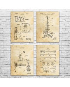 Drum Patent Posters Set of 4