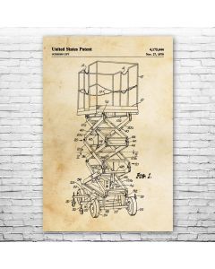 Scissor Lift Poster Patent Print