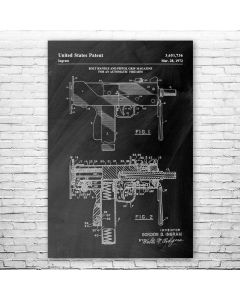 MAC-10 Pistol Patent Print Poster