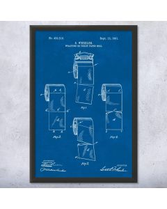 Toilet Paper Squares Framed Patent Print