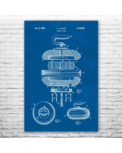 Curling Stone Patent Print Poster