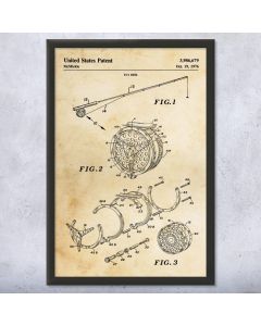 Fly Fishing Reel Framed Patent Print