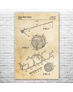 Fly Fishing Reel Patent Print Poster