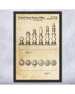 Chess Pieces Patent Print