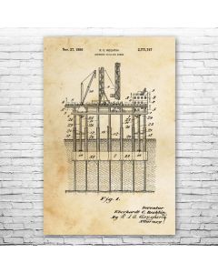 Oil Platform Patent Print Poster