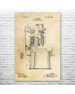 Milling Machine Patent Print Poster