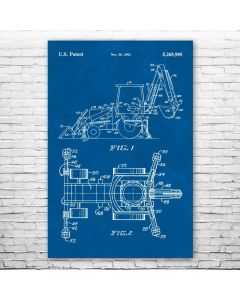 Tractor Loader Backhoe Patent Print Poster