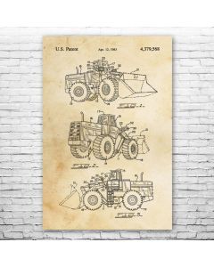Tractor Loader Patent Print Poster