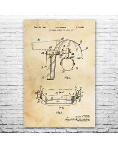 Hard Hat Face Shield Patent Print Poster
