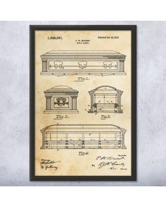Burial Casket Patent Print