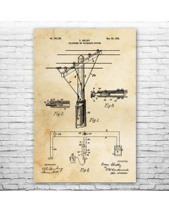 Telephone Pole Patent Print Poster