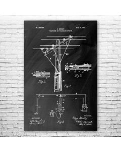 Telephone Pole Patent Print Poster
